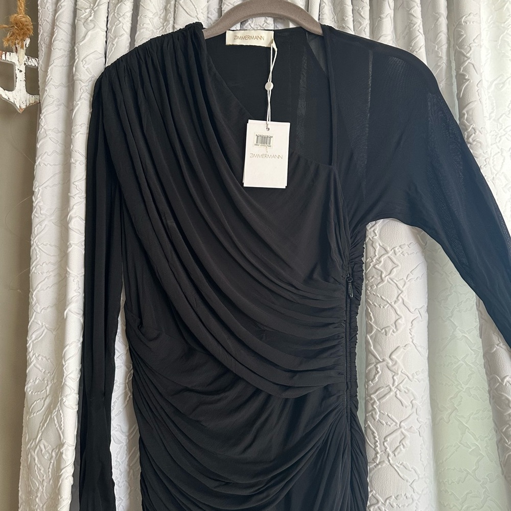 Zimmermann Charcoal Gathered Dress - Picture 6 of 10